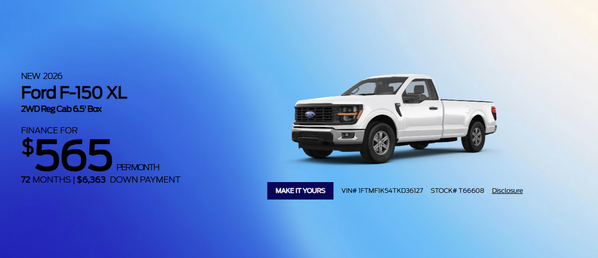 New 2026 Ford F-150 XL Lee Ford of Wilson in Wilson NC