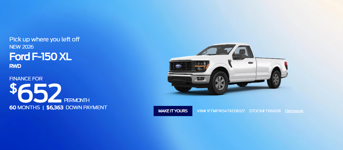 New 2026 Ford F-150 XL RWD Lee Ford of Wilson in Wilson NC